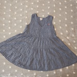 Mud Pie Chambray Blue Ivy Tiered Dress Size S